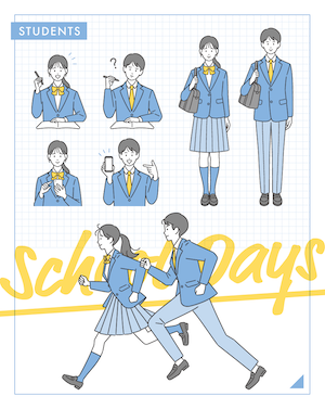 ブレザー姿の学生